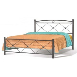 ΚΡΕΒΑΤΙ ΜΕΤΑΛΛΙΚΟ ΣΙΔΕΡΕΝΙΟ ΗΜΙΔΙΠΛΟ ΜΕ ΣΤΡΩΜΑ 110x190 ΚΑΙ ΣΑΝΙΔΕΣ