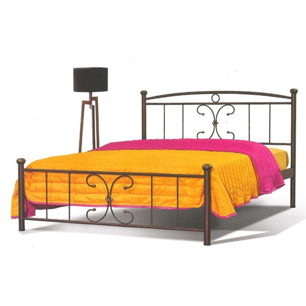 ΚΡΕΒΑΤΙ ΜΕΤΑΛΛΙΚΟ ΣΙΔΕΡΕΝΙΟ ΜΟΝΟ ΜΕ ΣΤΡΩΜΑ 90x190 KAI ΣΑΝΙΔΕΣ